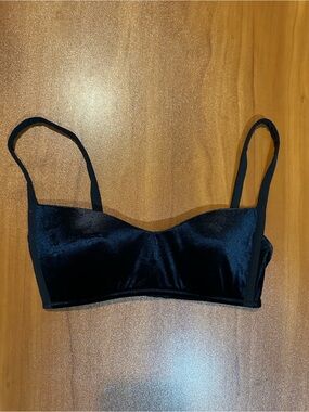 La Perla Black Velvet Bralette Crop Top Size 2 Luxury Lingerie